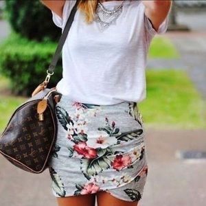 Zara Floral Print Mini Skirt