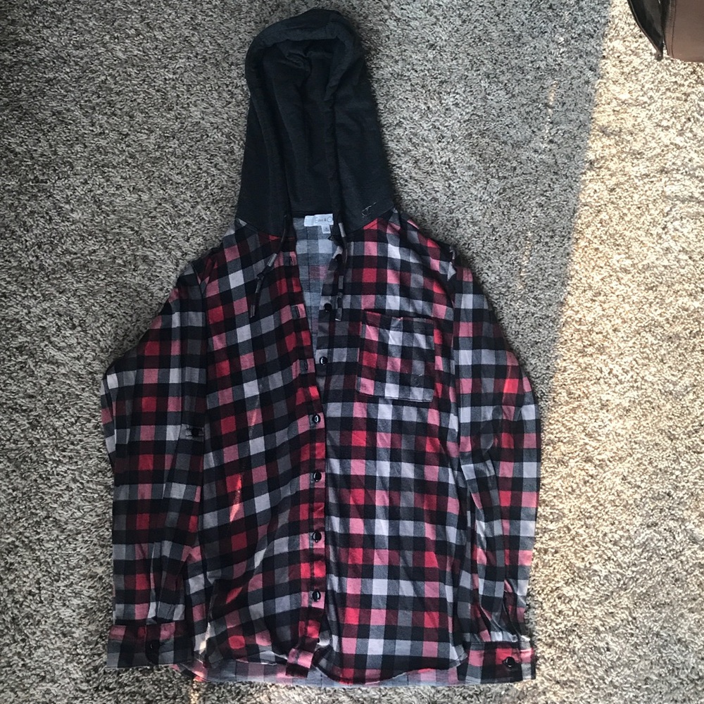 Red, black, grey, and white flannel NWOT