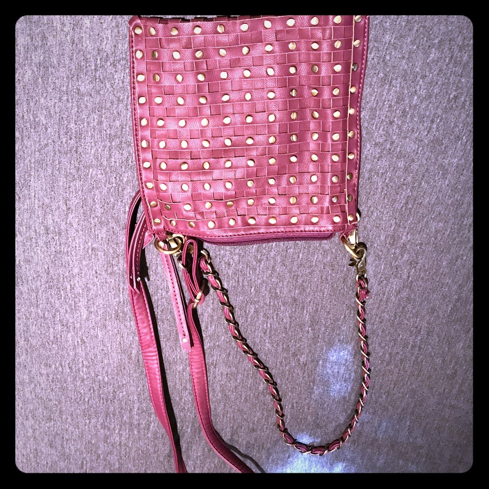 Purple studded cross body