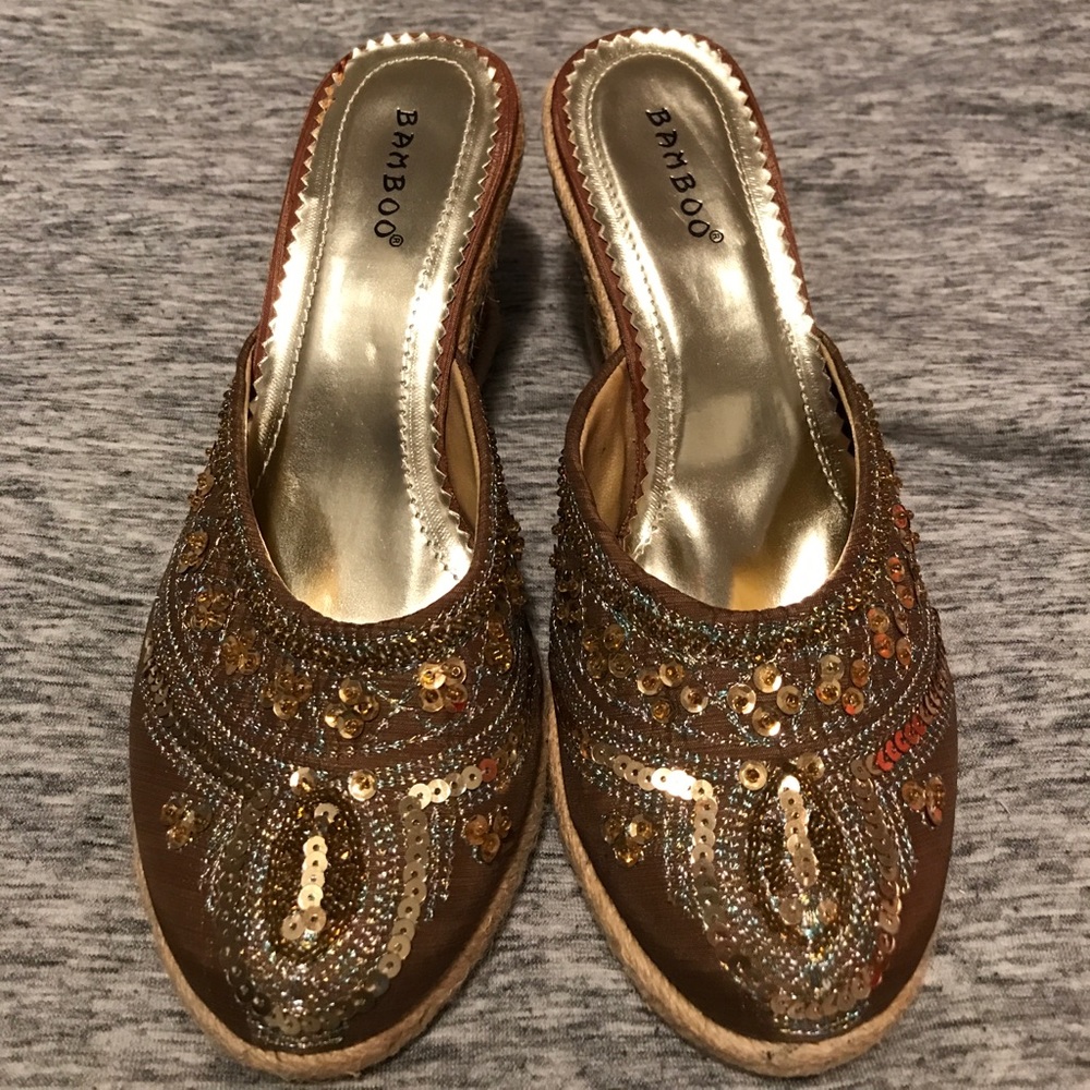 Ladies Bamboo Wedges