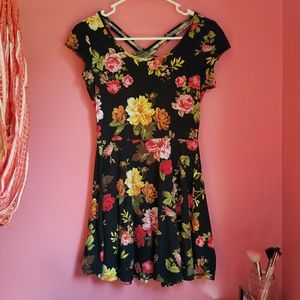 Floral print racer back mini dress