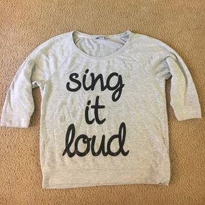 Forever 21 3/4 sleeve monogrammed sweater