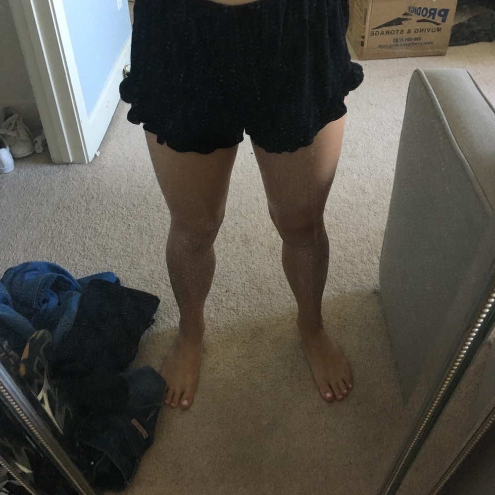 Brandy Melville black ruffle shorts