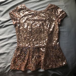 Sequin Peplum Top