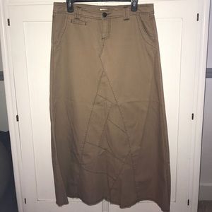 Long Khaki Maurice's Skirt Size 10