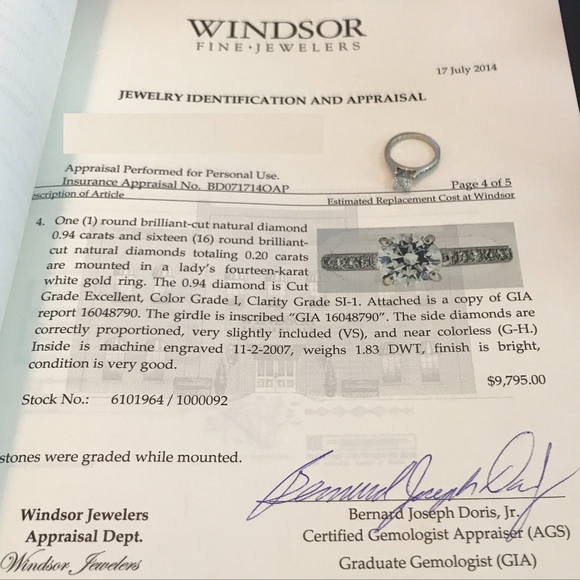 1.1cDiamond Engagement Ring! AppraisalGuaranteed! - Picture 4 of 5