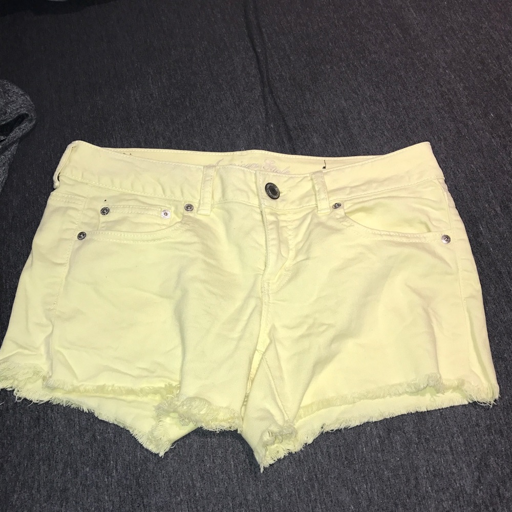 Yellow jean shorts