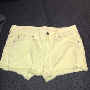 Yellow jean shorts