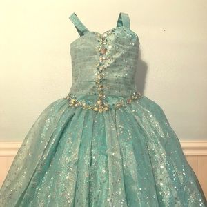 blue sequenced dress