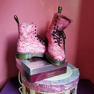 Doc martens limited run pink floral combat boots
