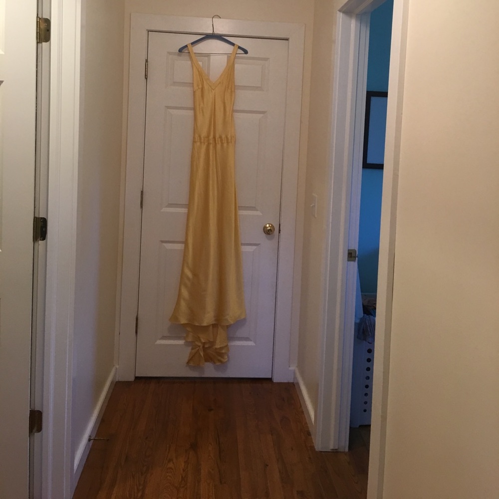 Yellow Silk cache dress size 2