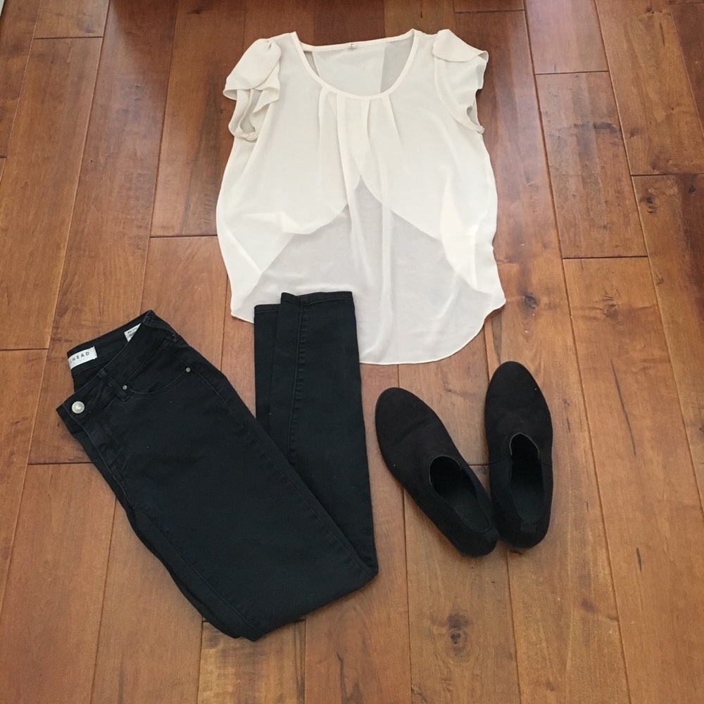 Sheer cream blouse
