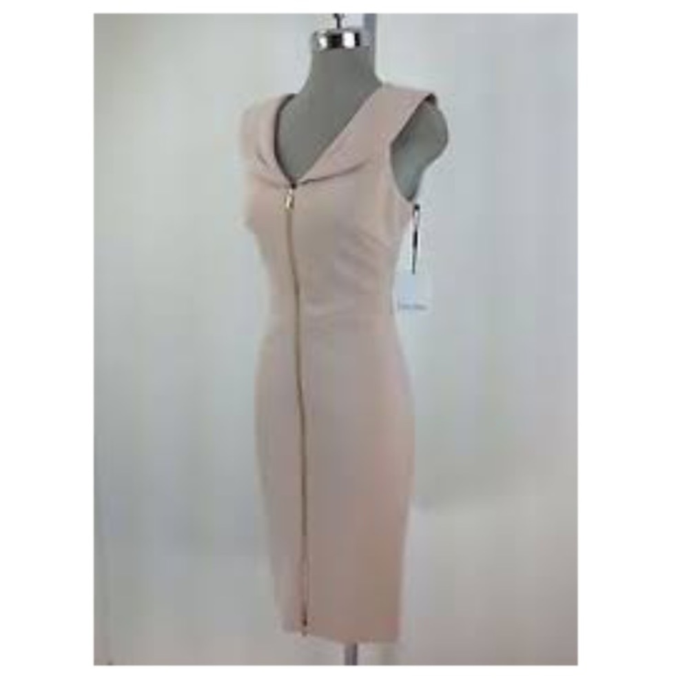 Business to Night Out Gold Zip Up Midi Dress