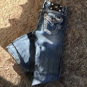 Barely worn Miss Me faded jeans