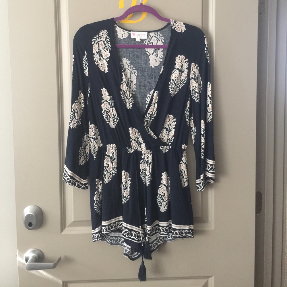 Navy blue romper