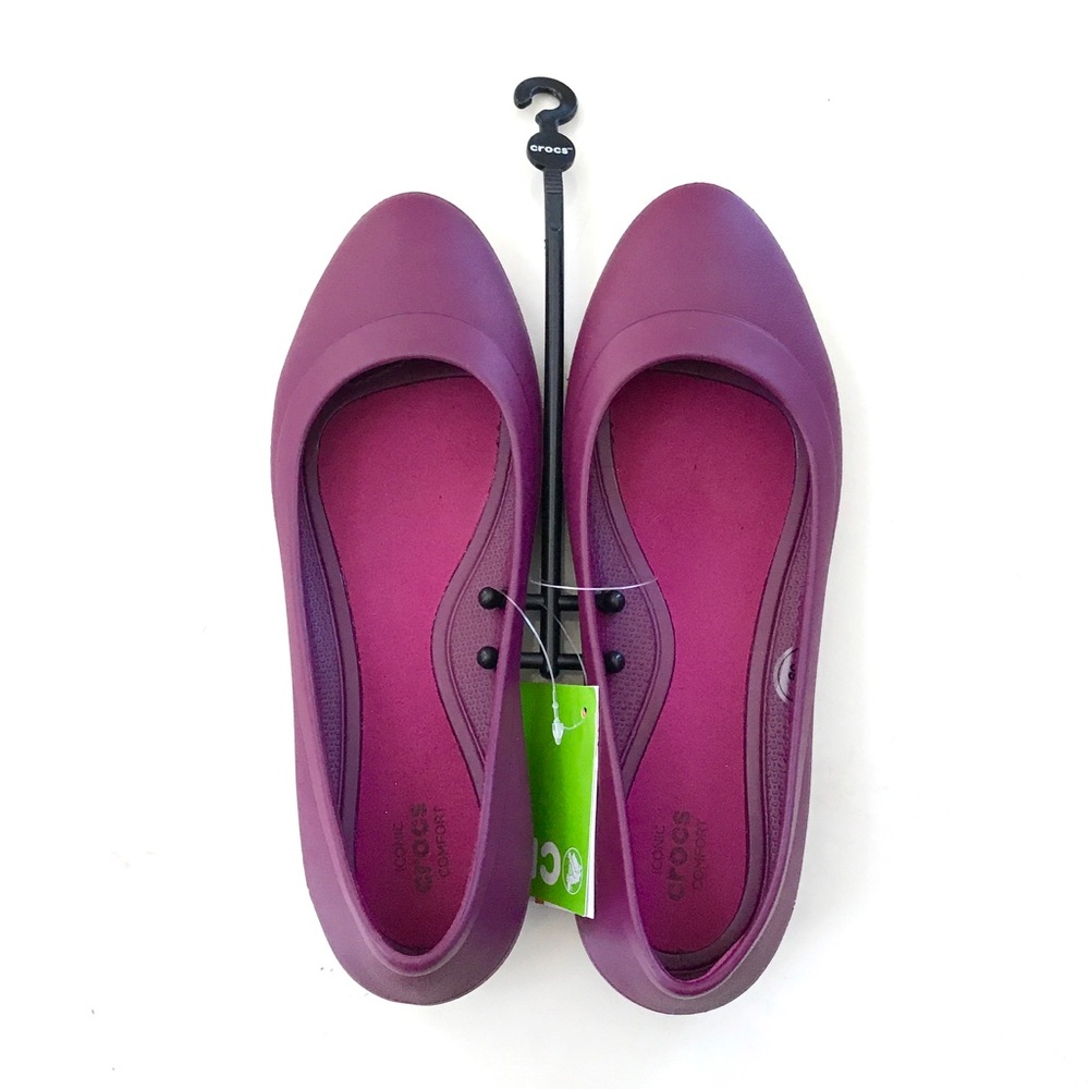 NWT Purple Crocs Flat Shoes