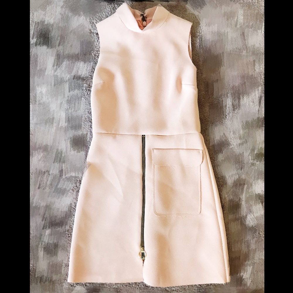 NWT topshop zipper Coral party cocktail chic dress