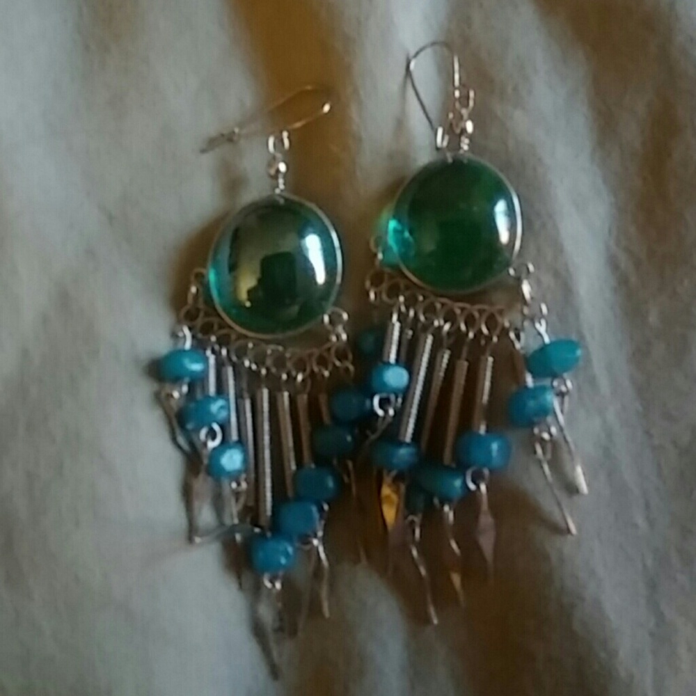 Blue dangle earrings free with orders of 10$$ +
