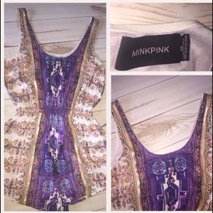 Romper Pink Purple floral Aztec mink pink boho