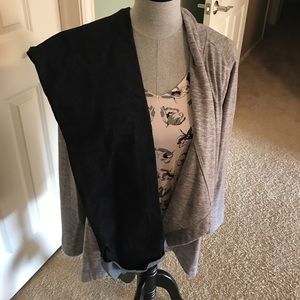 Floral tee with cardigan