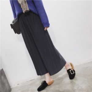 SHEIN Gray  Pleated Wide Leg Pants