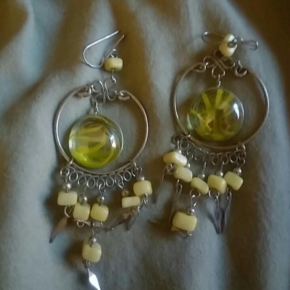 Yellow dangle earrings free with 10$$++purchase