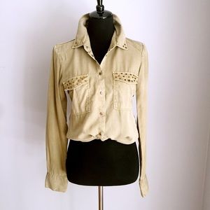 ZARA Premium Collection Stud Blouse Top Shirt EUC