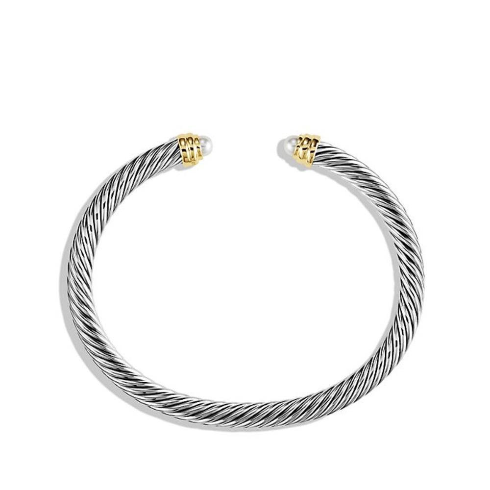 David Yurman Cable Bracelet with 14K Gold & Pearls