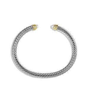 David Yurman Cable Bracelet with 14K Gold & Pearls