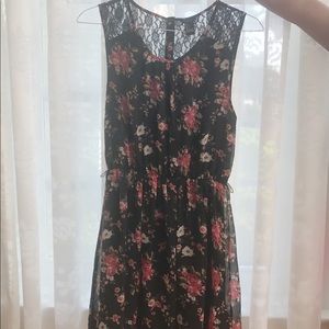 Flower and Lace A-Line Dress