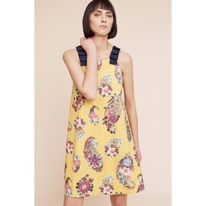 Anthropologie yellow pineapple print dress