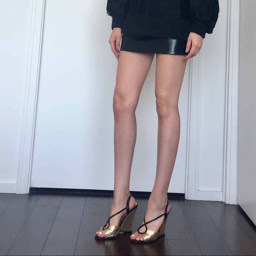 Betsy Johnson gold and black heels
