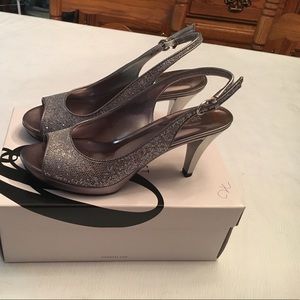 Nine West Sparkle Slingback Heels (Prom, Wedding)