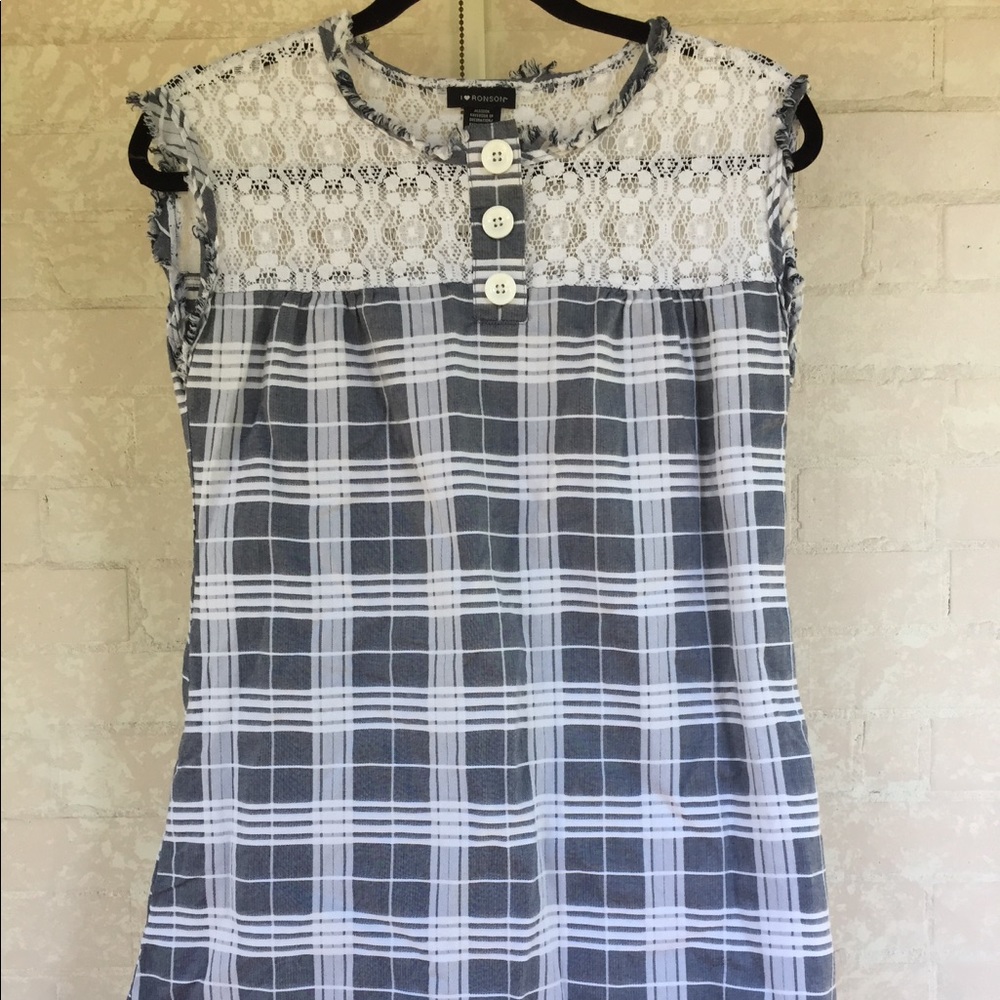 I ❤️ Ronson Plaid & Lace Dress