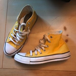 yellow high top converse