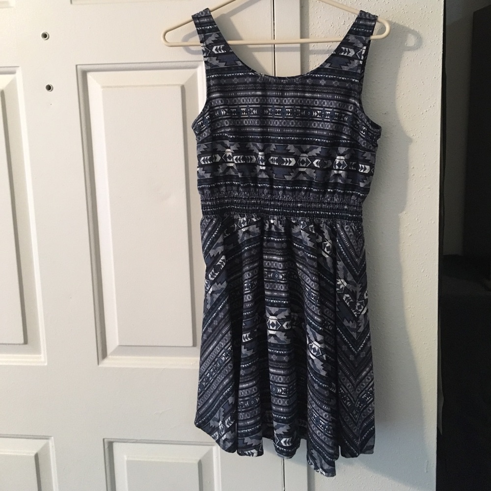 Blue/black Aztec dress