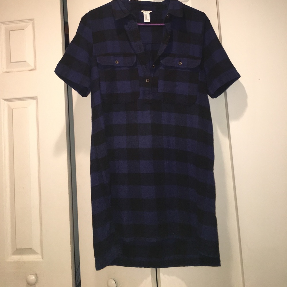 Oversized flannel dress
