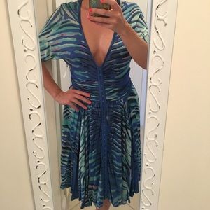 Tracy Reese Aztec Pattern Turquoise/Blue Dress