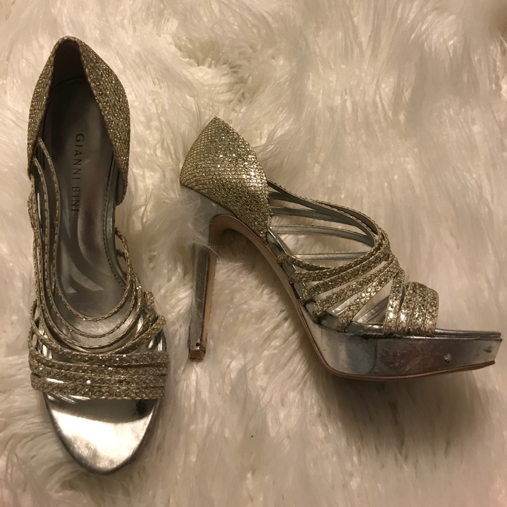 Silver gianni bini strappy heels