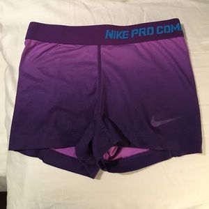 Purple Nike Running Spandex Shorts