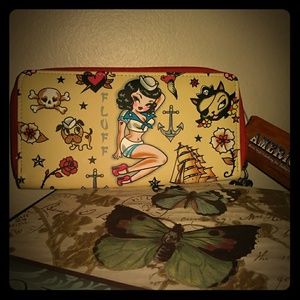 Fluff suzy sailor zip around wallet