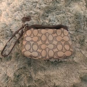 Coach Grey/ Silver Wristlet
