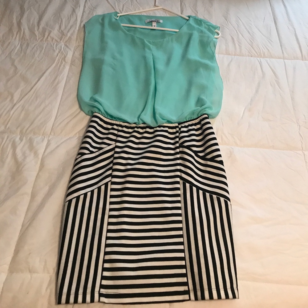 Beautiful teal and black dress
