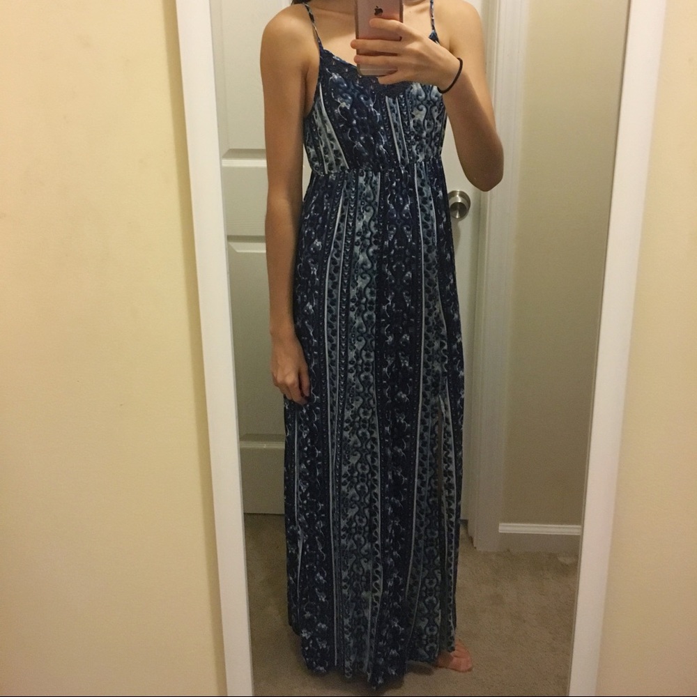 Blue Printed Maxi Dress💙