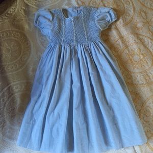 blue and white dress