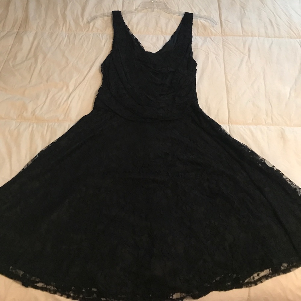 Mini black lace dress