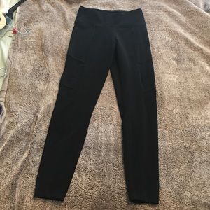 Black leggings with mesh details