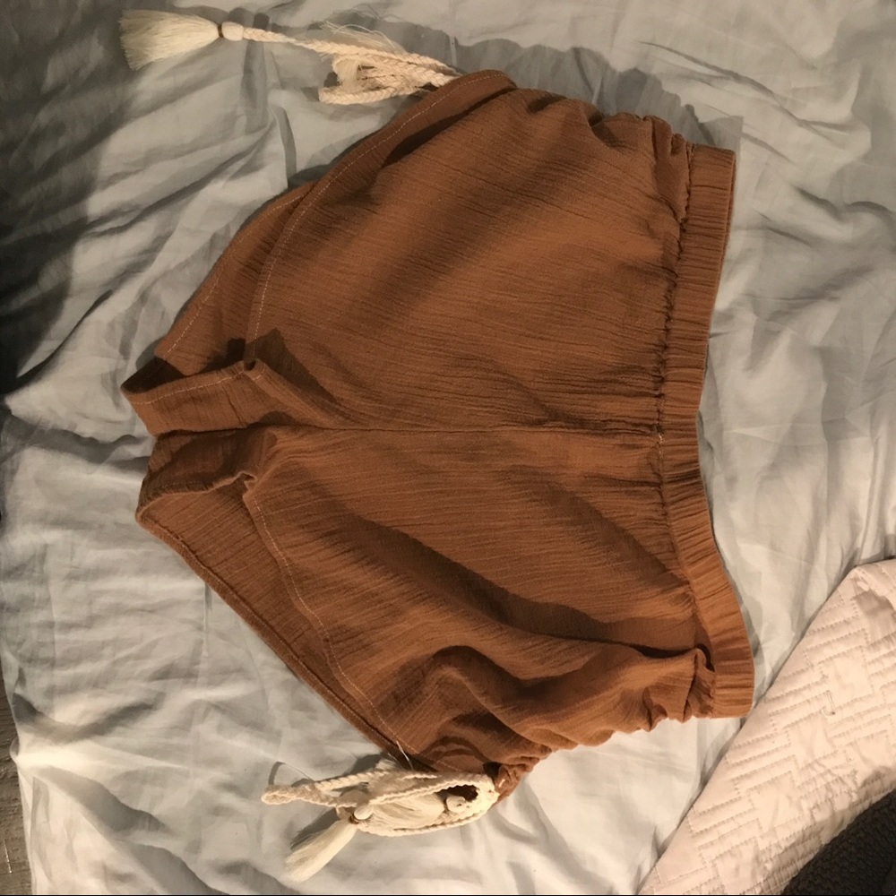Rust colored gause/linen shorts size Large