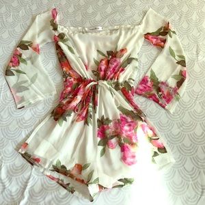 Floral Off the Shoulder Romper