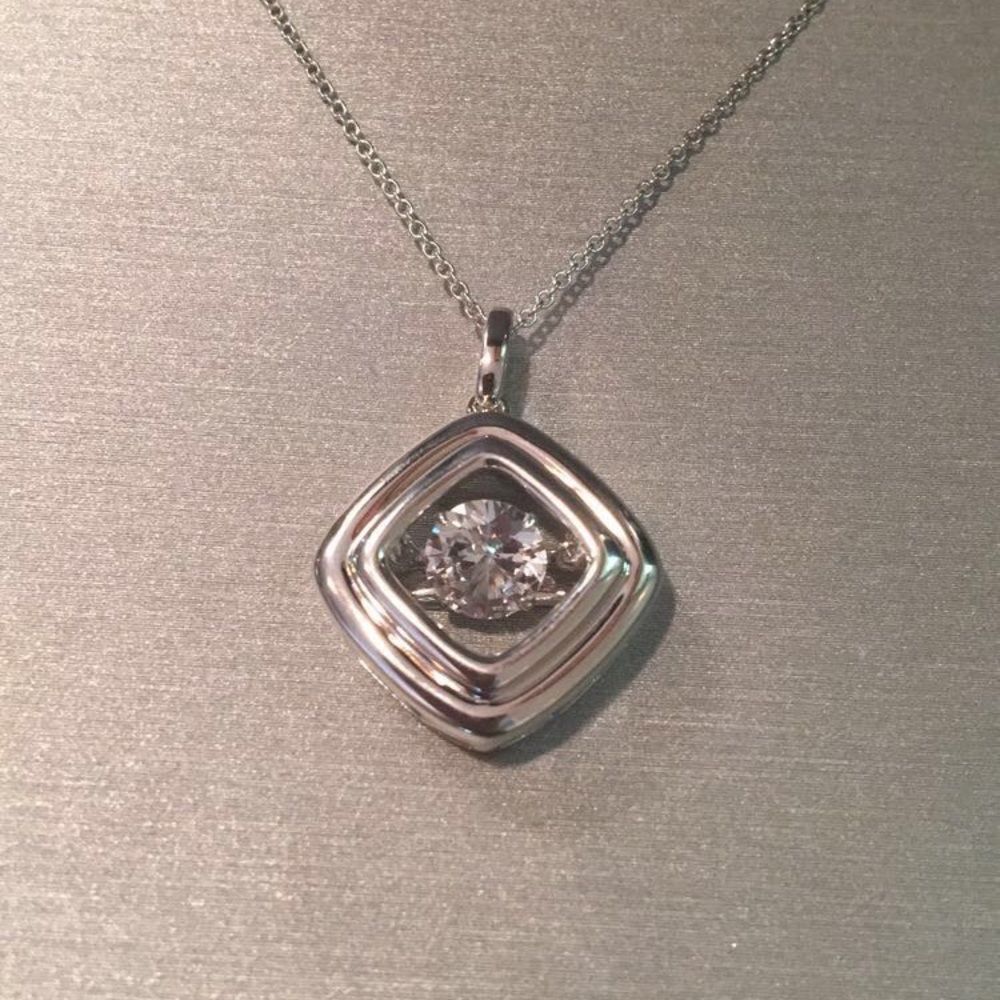 Zales white sapphire necklace